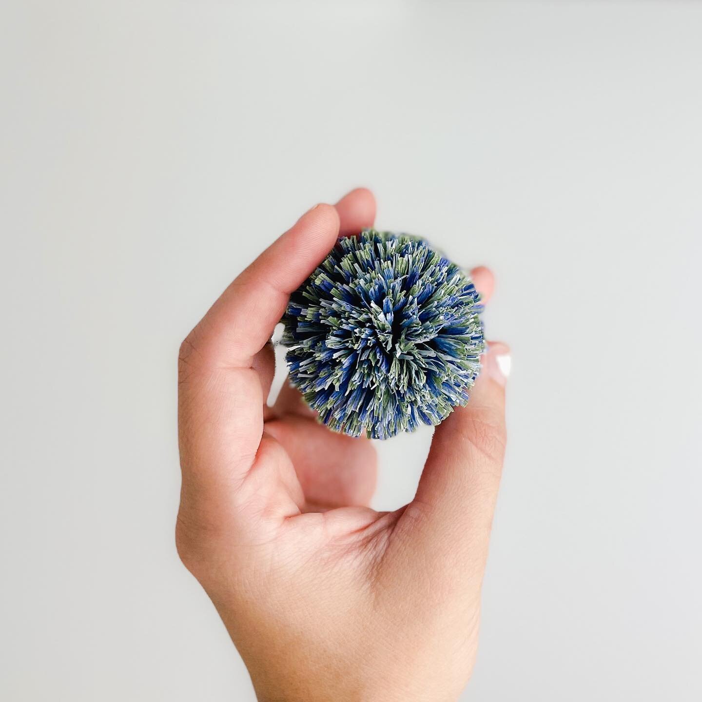 Southern Globe Thistles for your day! 🙂 These we&rsquo;re tricky in trying to make the right colors and how to make flat paper into a spiky ball. But, nonetheless, I think they look pretty cool. ☺️ The last picture is a bit of my beginnings when I s