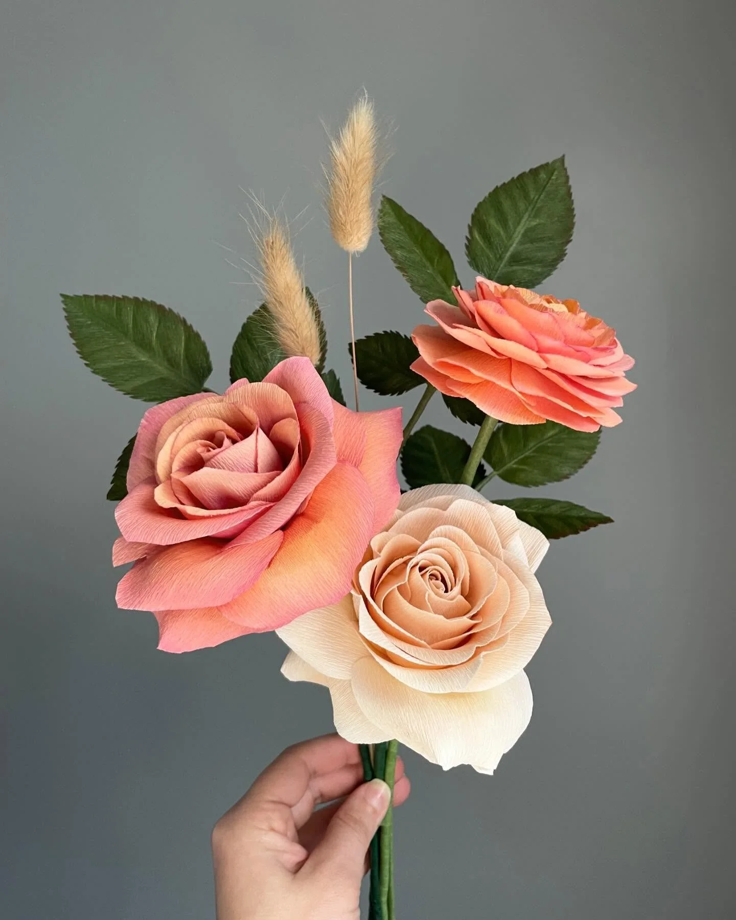 Some beautiful paper roses . . . and me, that&rsquo;s all. 😍 
.
.
.
#paperroses #roses #paperart #everlasting #botanicalart #justbefloral #thatsdarling #rosiesandlilys