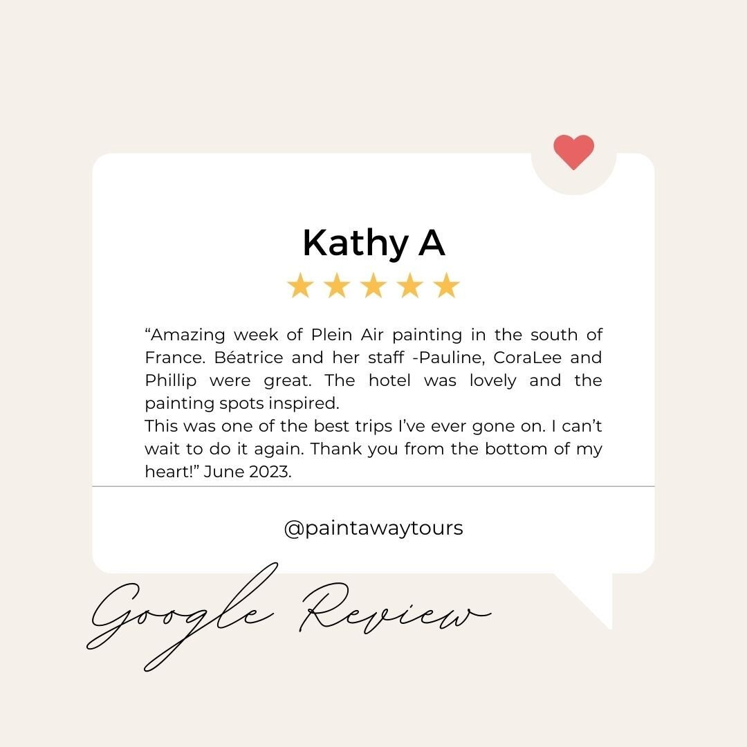 Google reviews 👉Thank you Kathy ! 👩&zwj;🎨
#artworkshop #artretreat #oilpainting #pleinairpainting