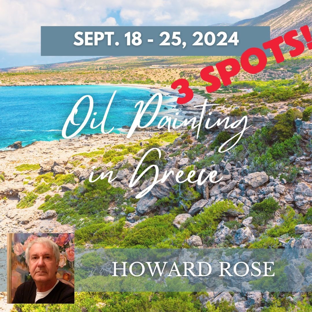 🏃LAST CHANCE! Hurry Up!🏃
Only 2 spots left for Howard's workshop in Crete!
👉Book online: www.paintawaytours.com