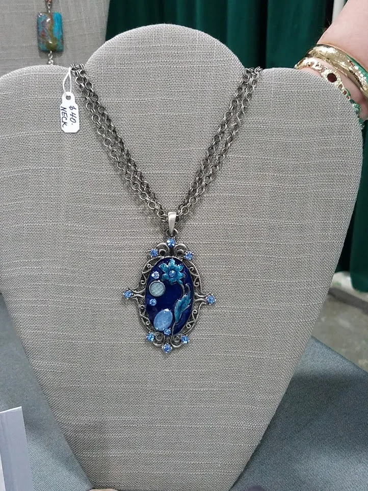 Blue Enamel Pendant