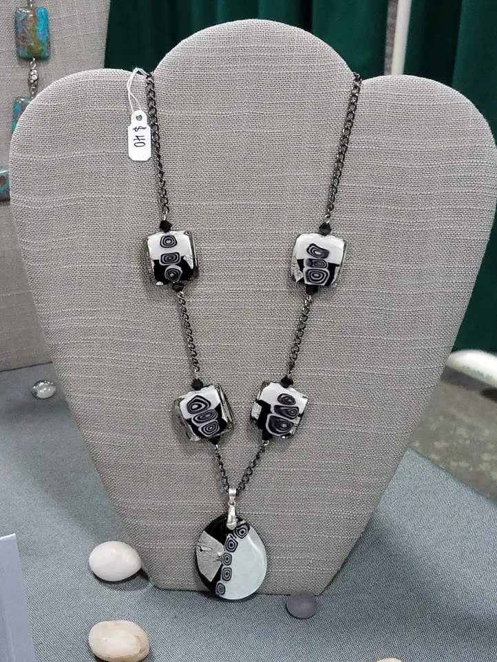 Murano Silver Foil Bead Necklace