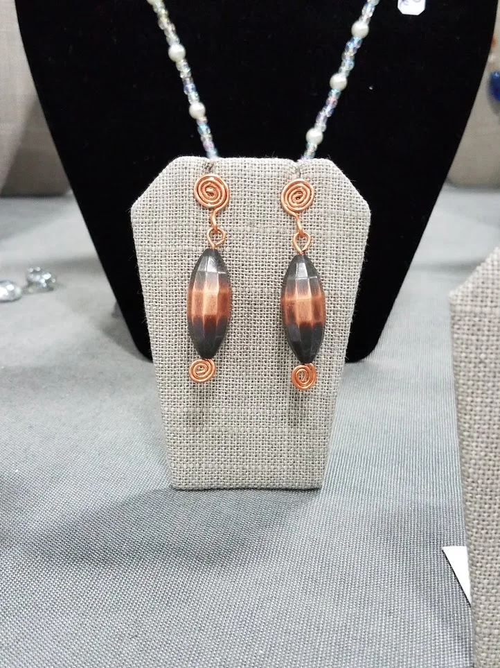 Copper Bead Earrings 