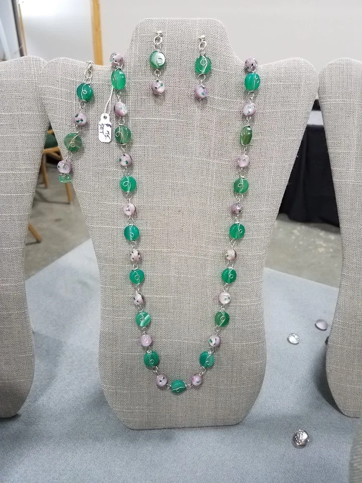 Pale Pink and Green Tri-Set