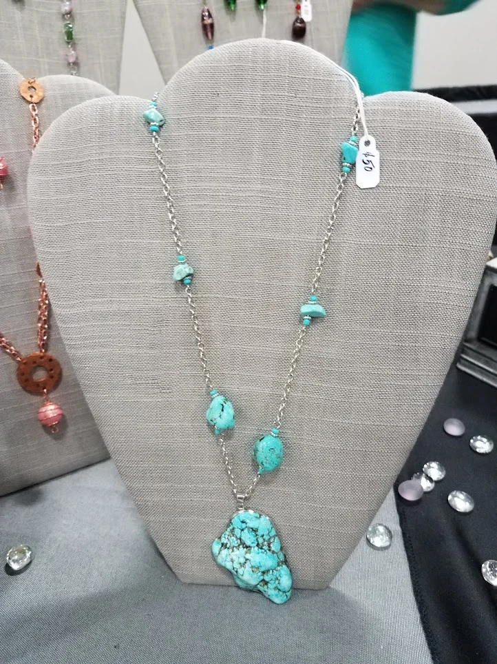 Turquoise dyed Howlite Pendant 