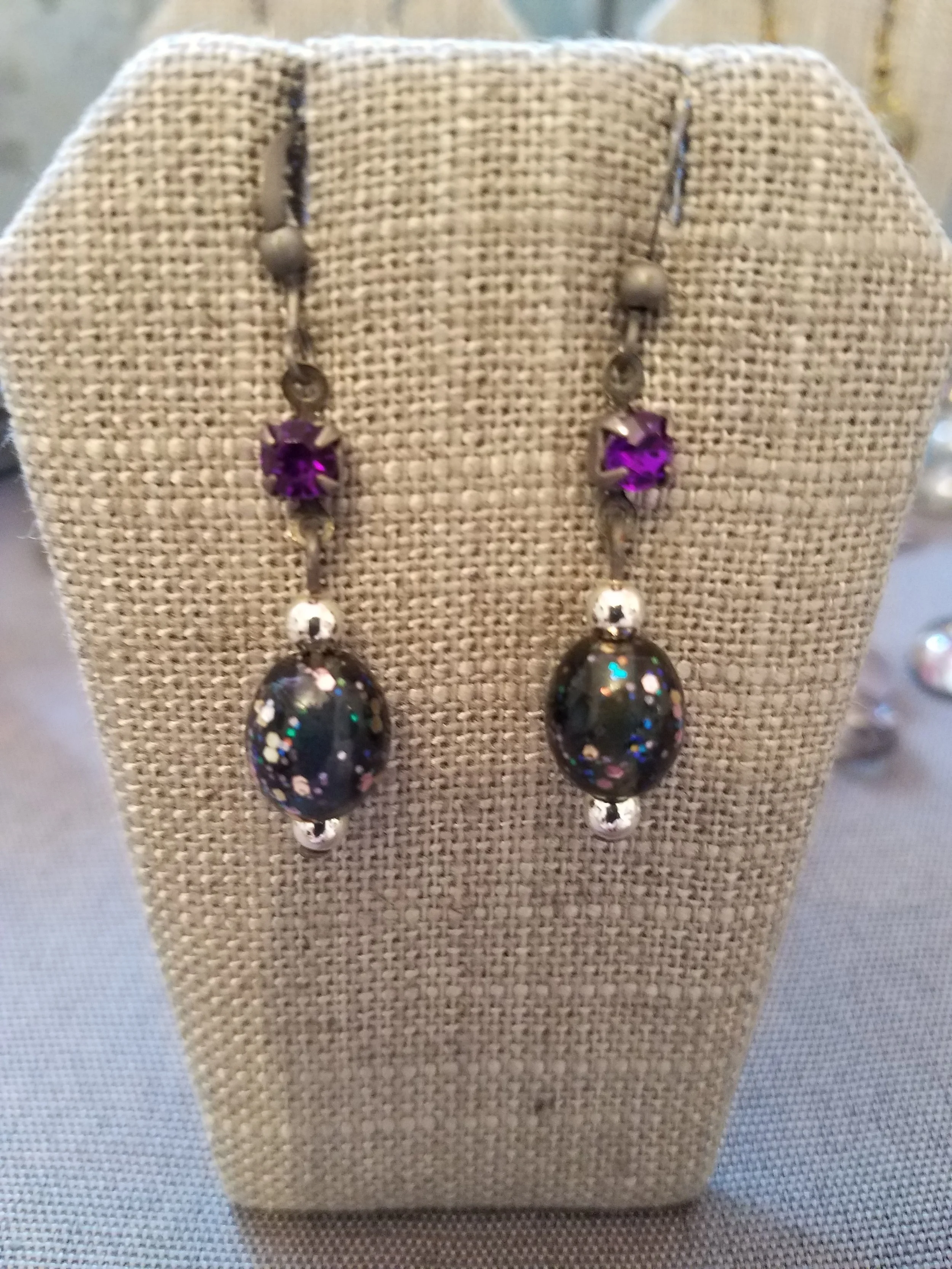 Dark purple polymer clay and purple crystal