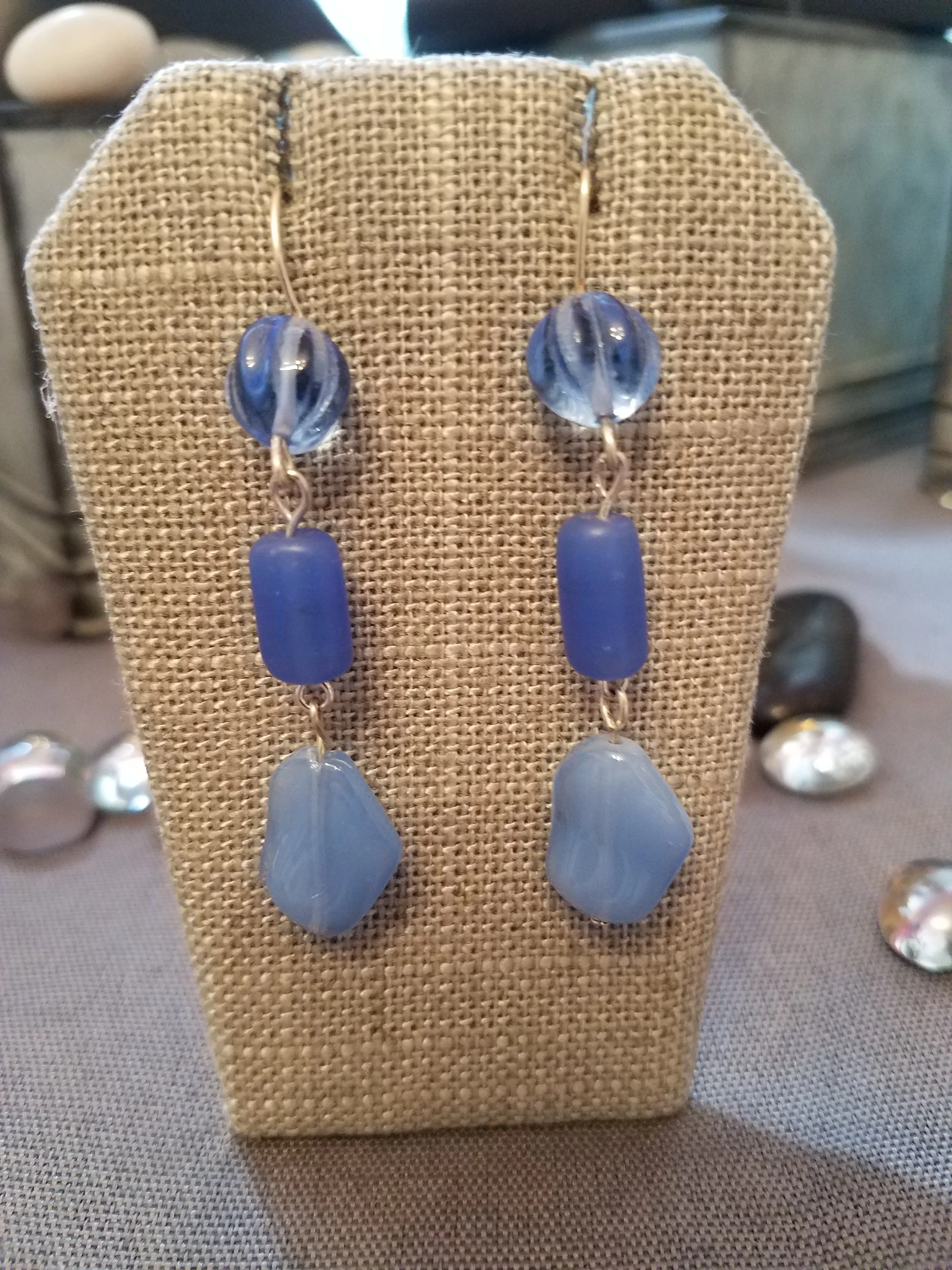 Multi blue glass beads