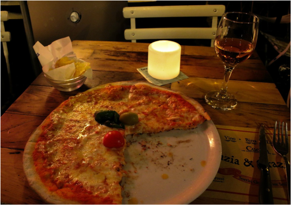 Pizza and wine for one!