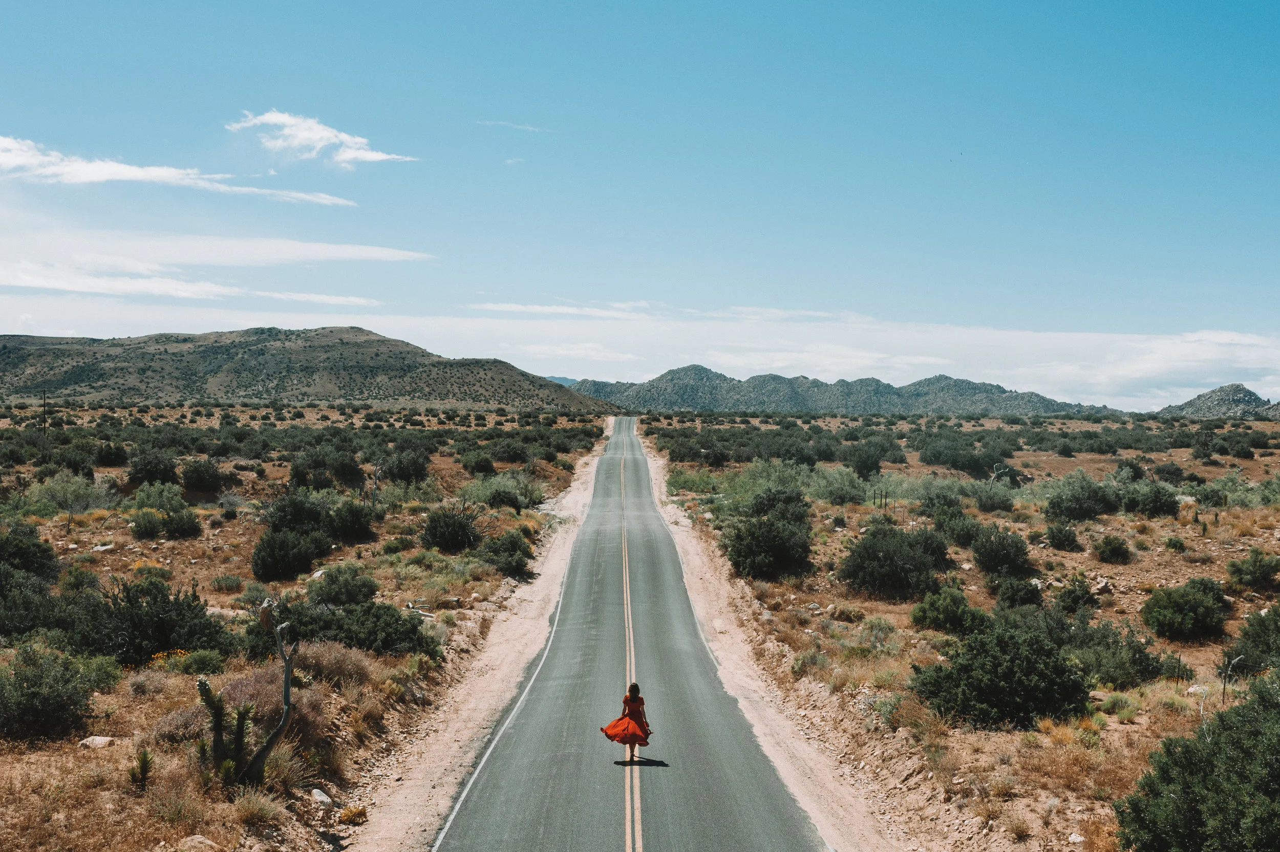 One of the roads on the way to Pioneertown
