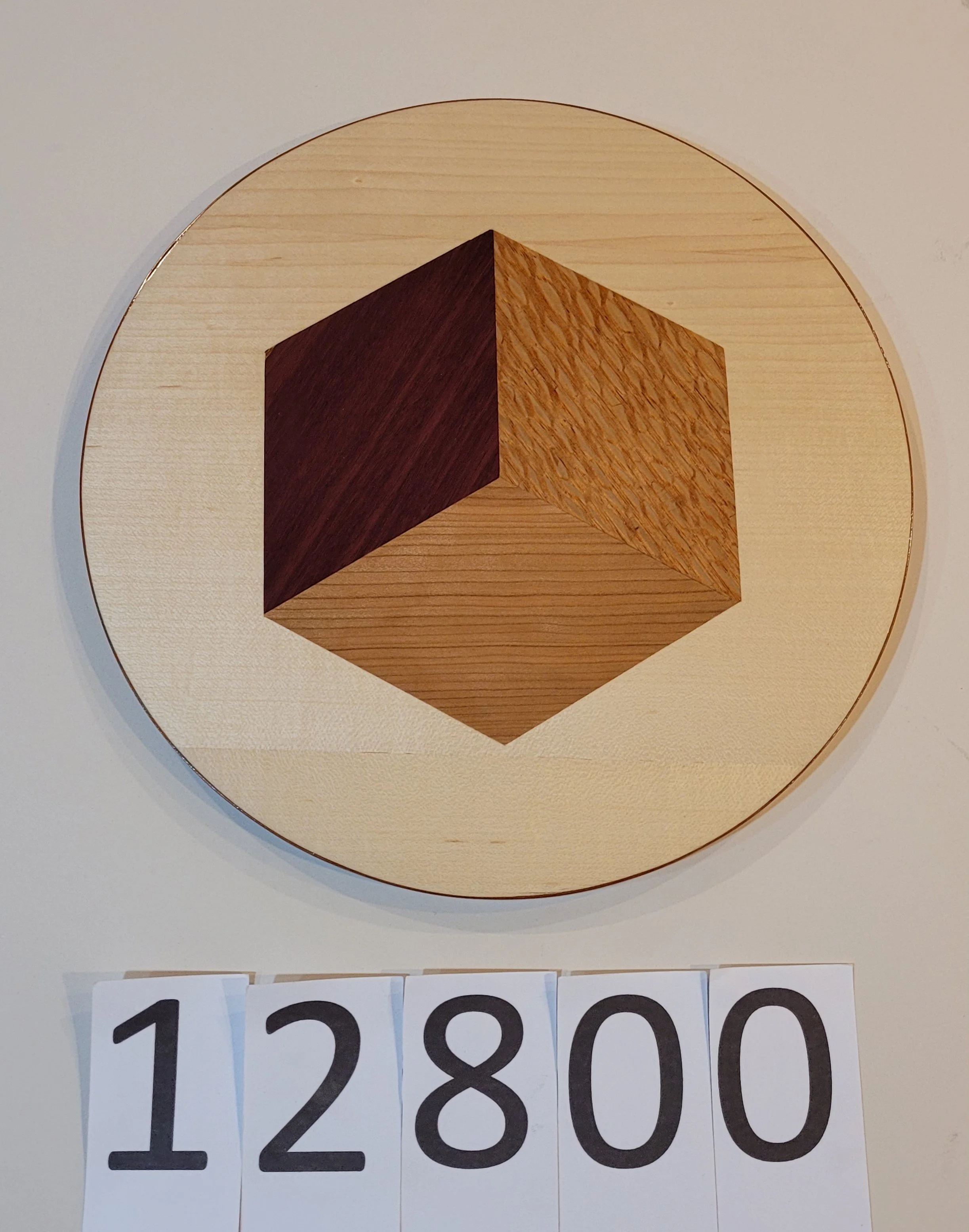 Cube in peruvian walnut/cherry and lacewood