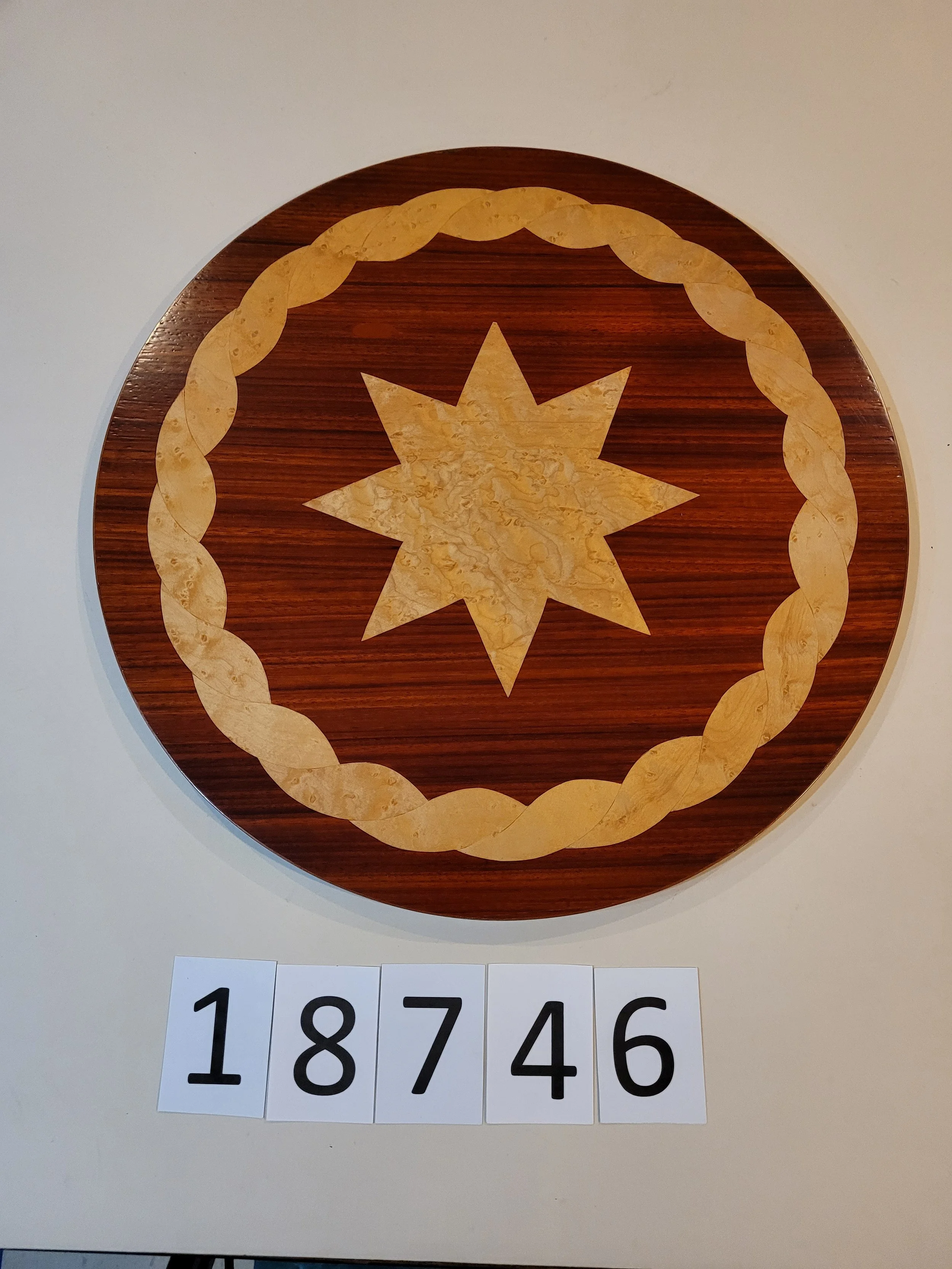 Birdseye star on padauk with birdseye wreath