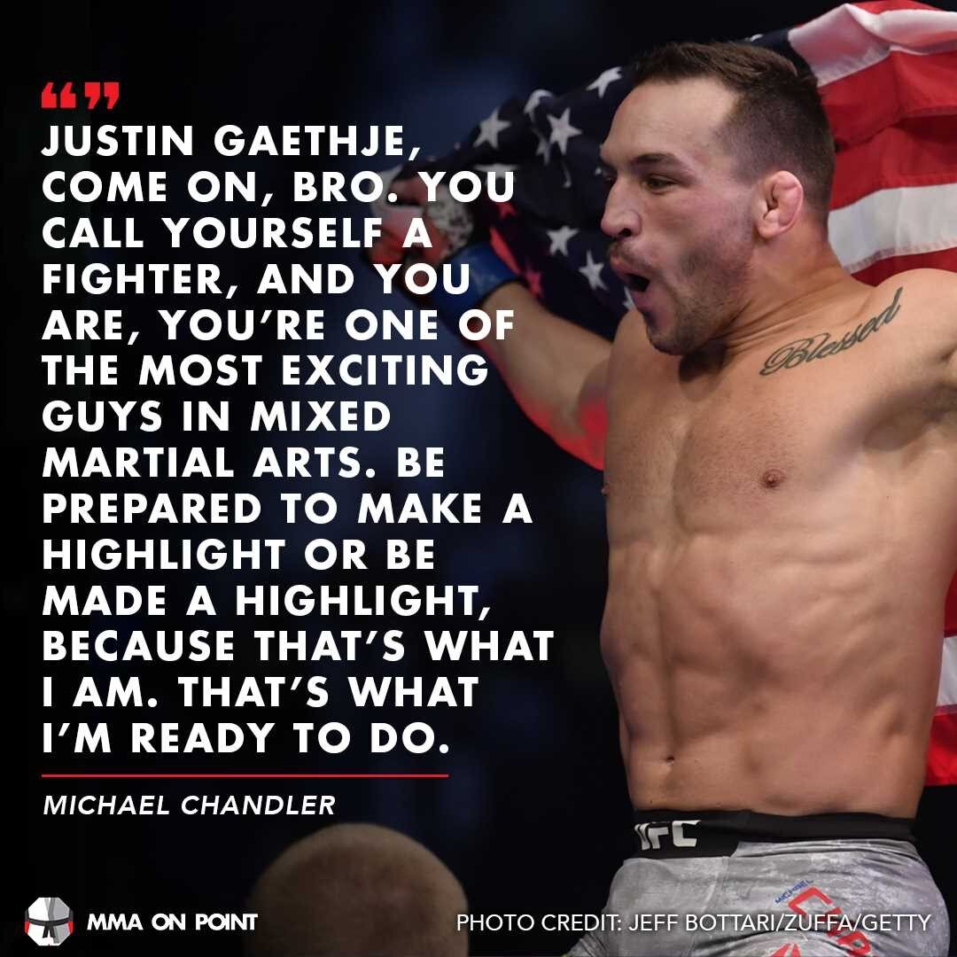 Michael Chandler really wants that fight with Justin Gaethje. 👀🔥

Source, MMA Fighting: https://www.mmafighting.com/2021/7/20/22585655/michael-chandler-says-theres-no-doubt-justin-gaethje-should-be-next-fight-come-on-bro