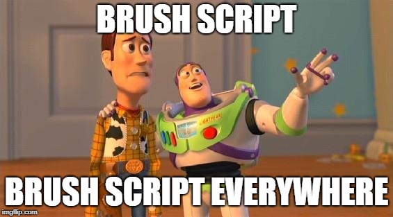 "Brush script. Brush script everywhere"
