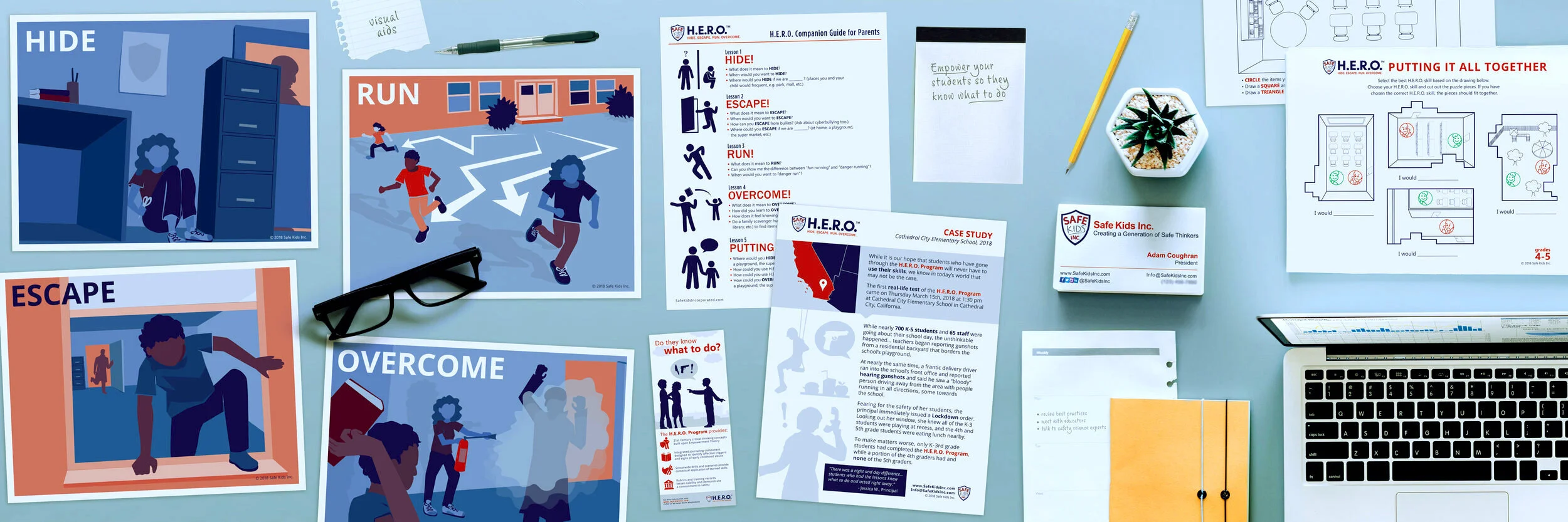 a variety of materials I created for my client