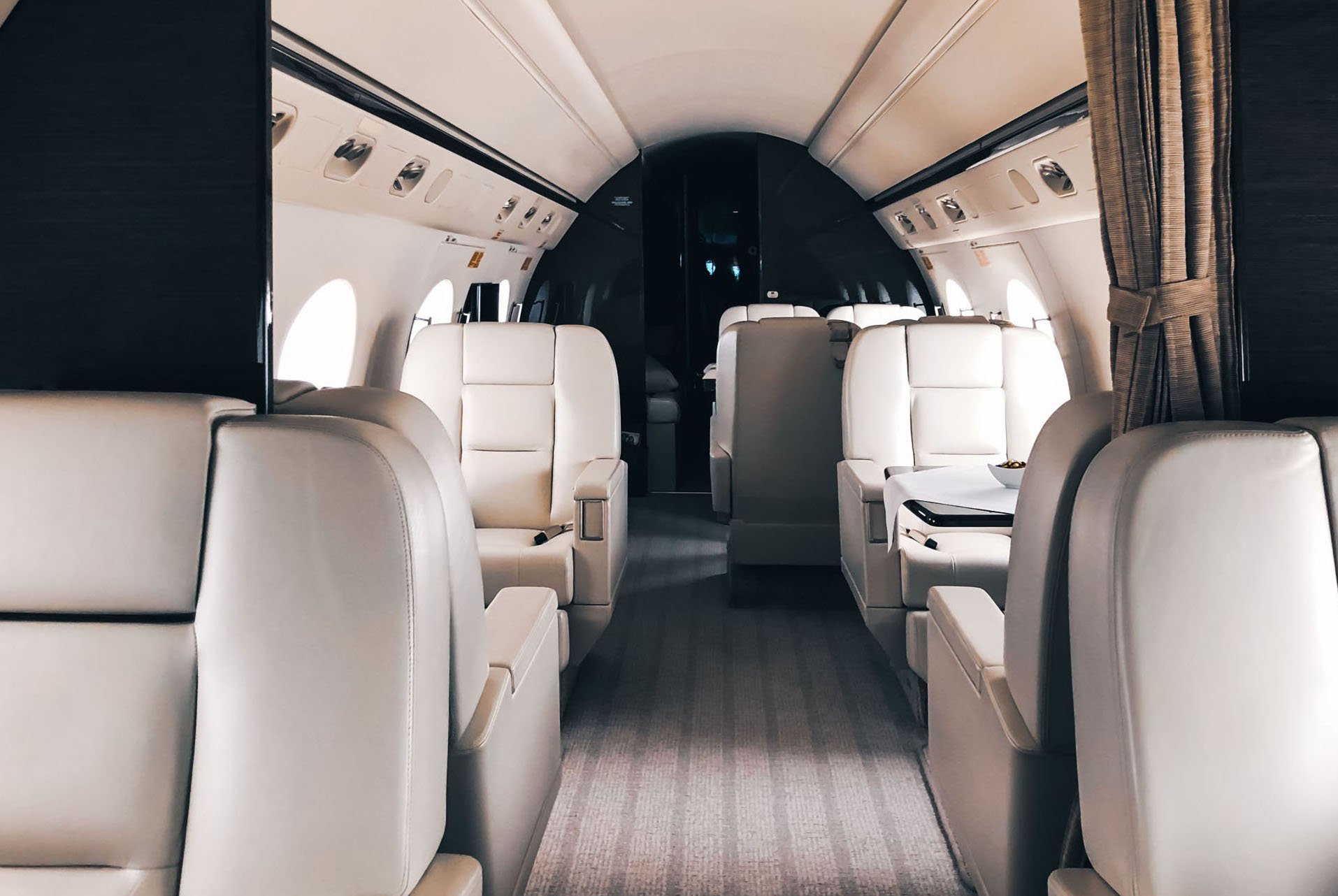 Luxury private jet cabin