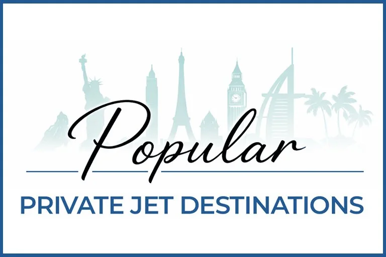 Popular private jet destinations