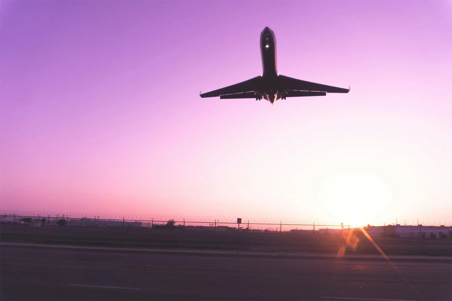 Private jet on approach