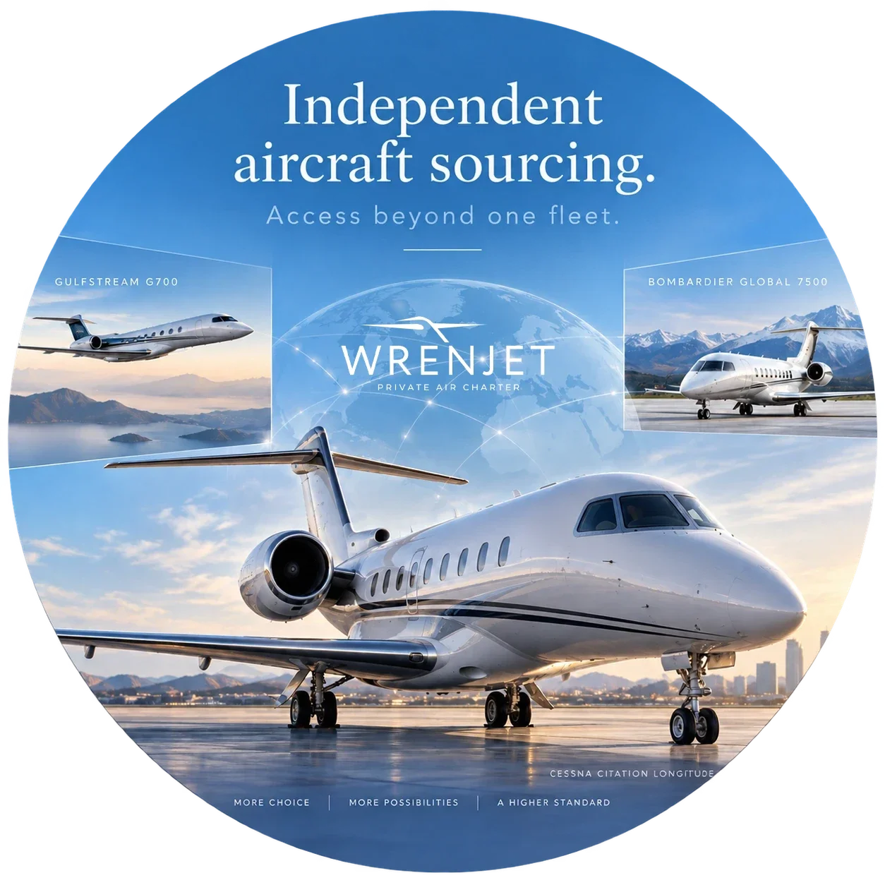 Independent private jet sourcing