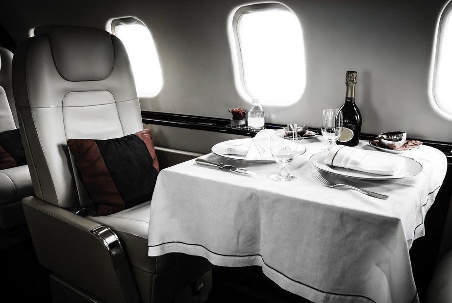 luxury private jet cabin