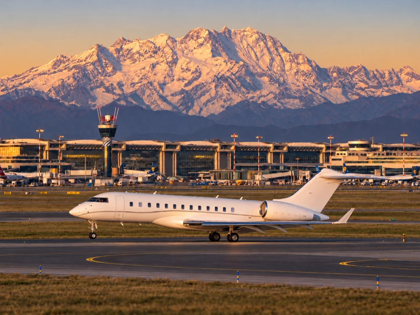 Bombardier Global taking off in Italy