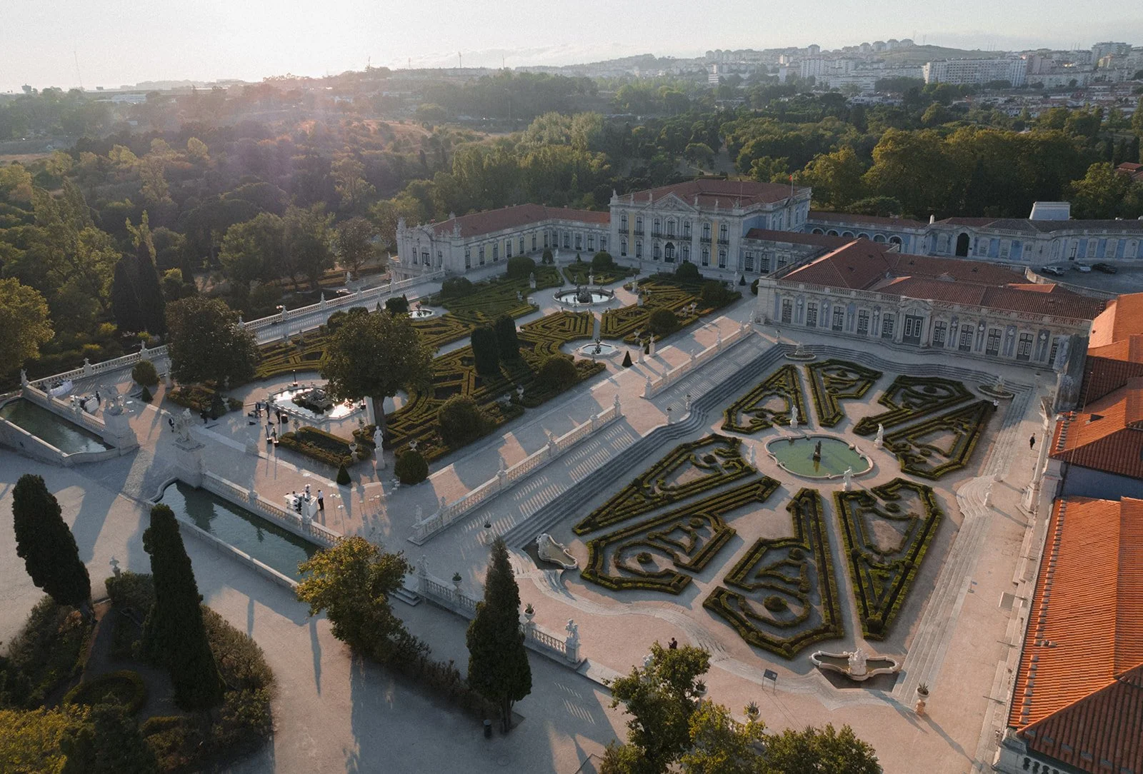 Drone photo of Palácio de Queluz in Portugal