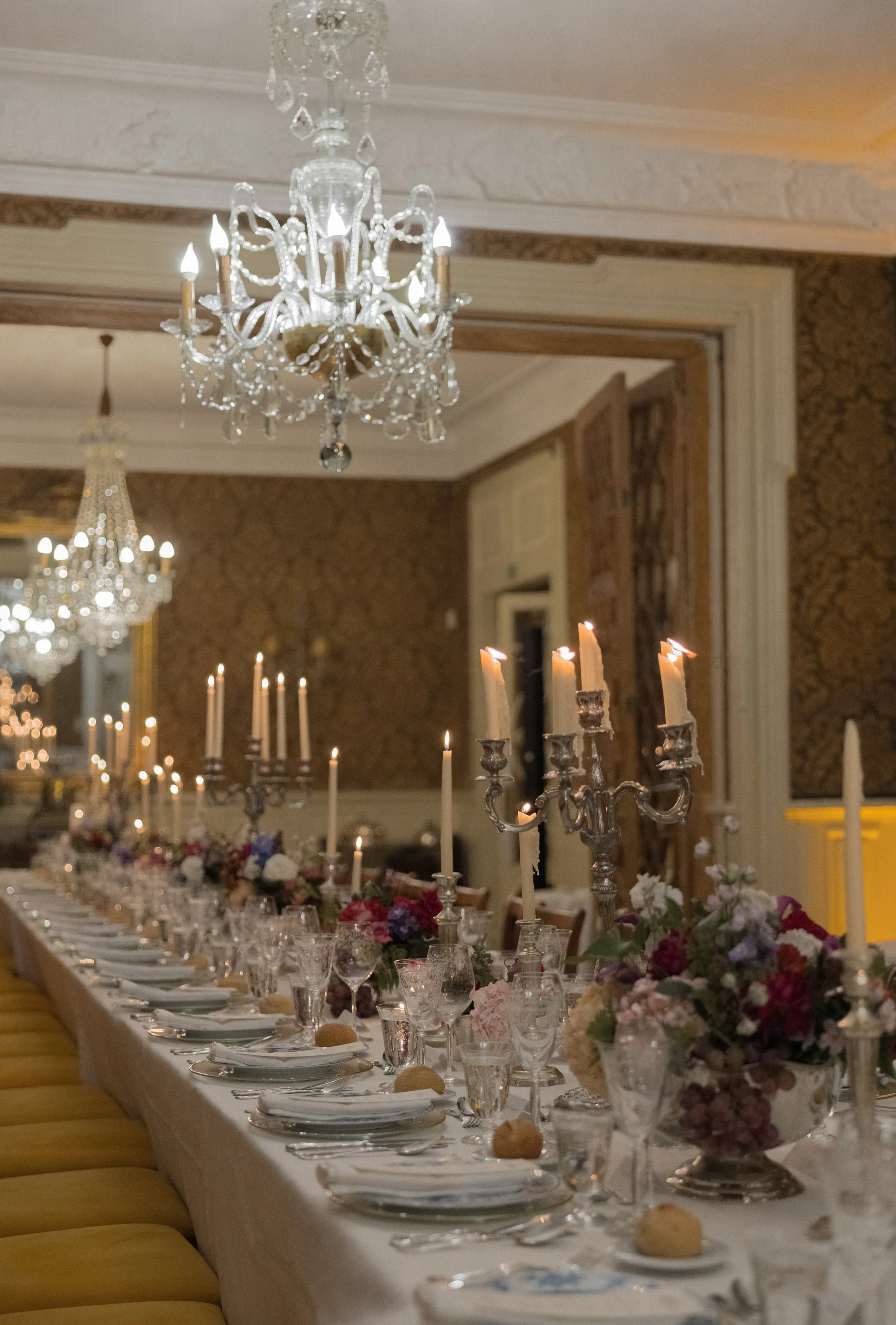 timeless wedding reception tablescape at a destination wedding