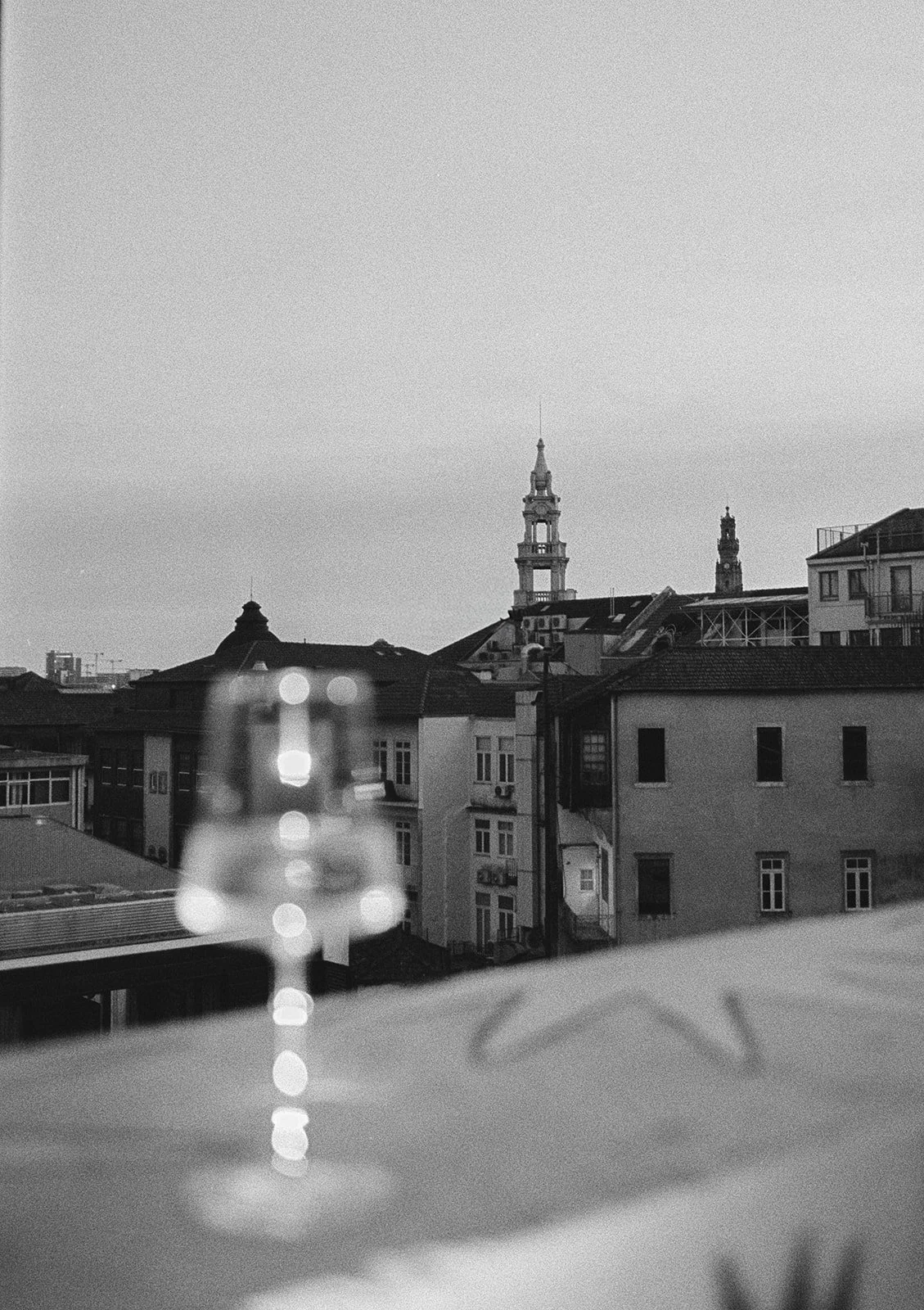 City street with historic buildings and church spires, Porto, elopement photography by The Lopes Photography