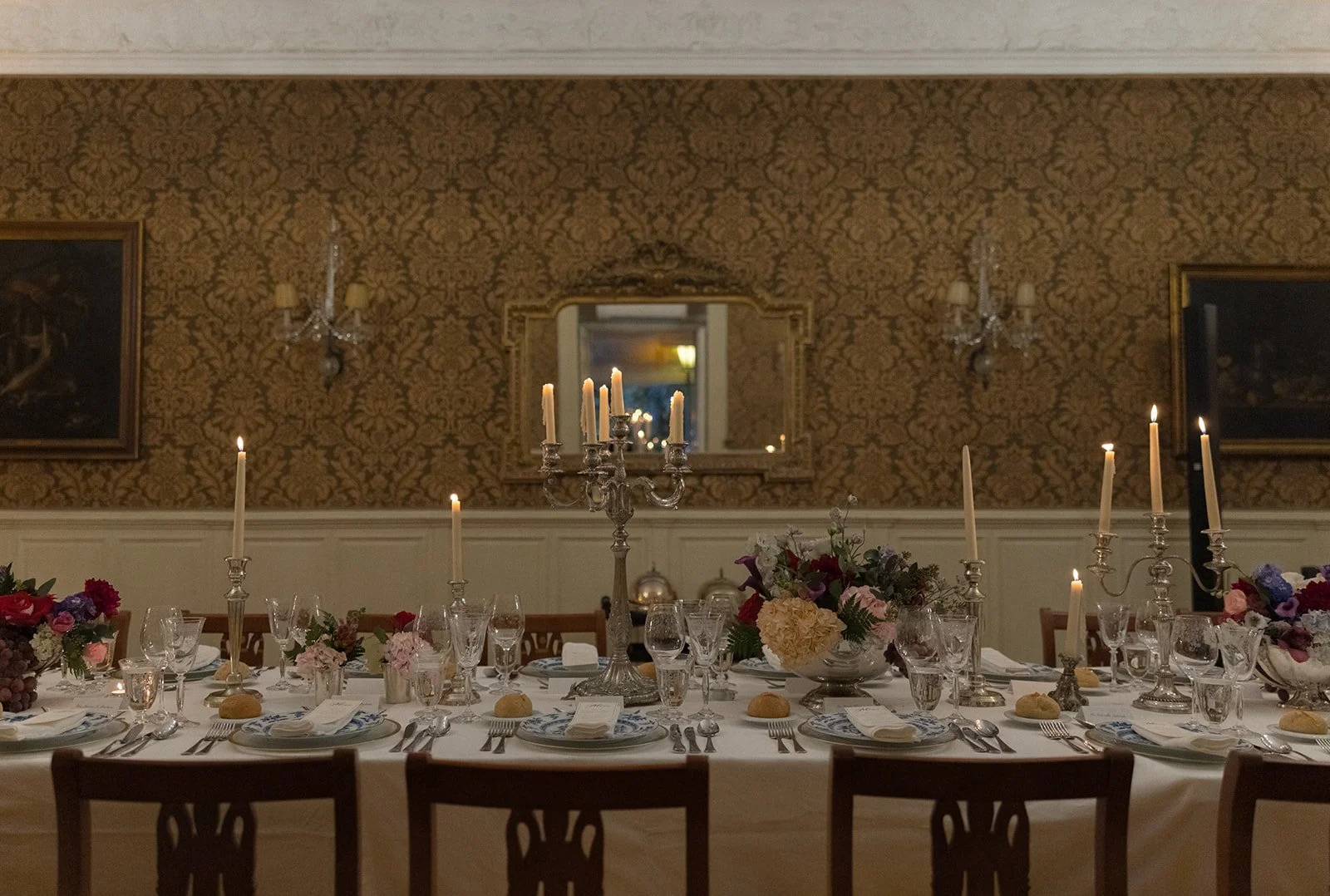 timeless wedding reception tablescape at a destination wedding