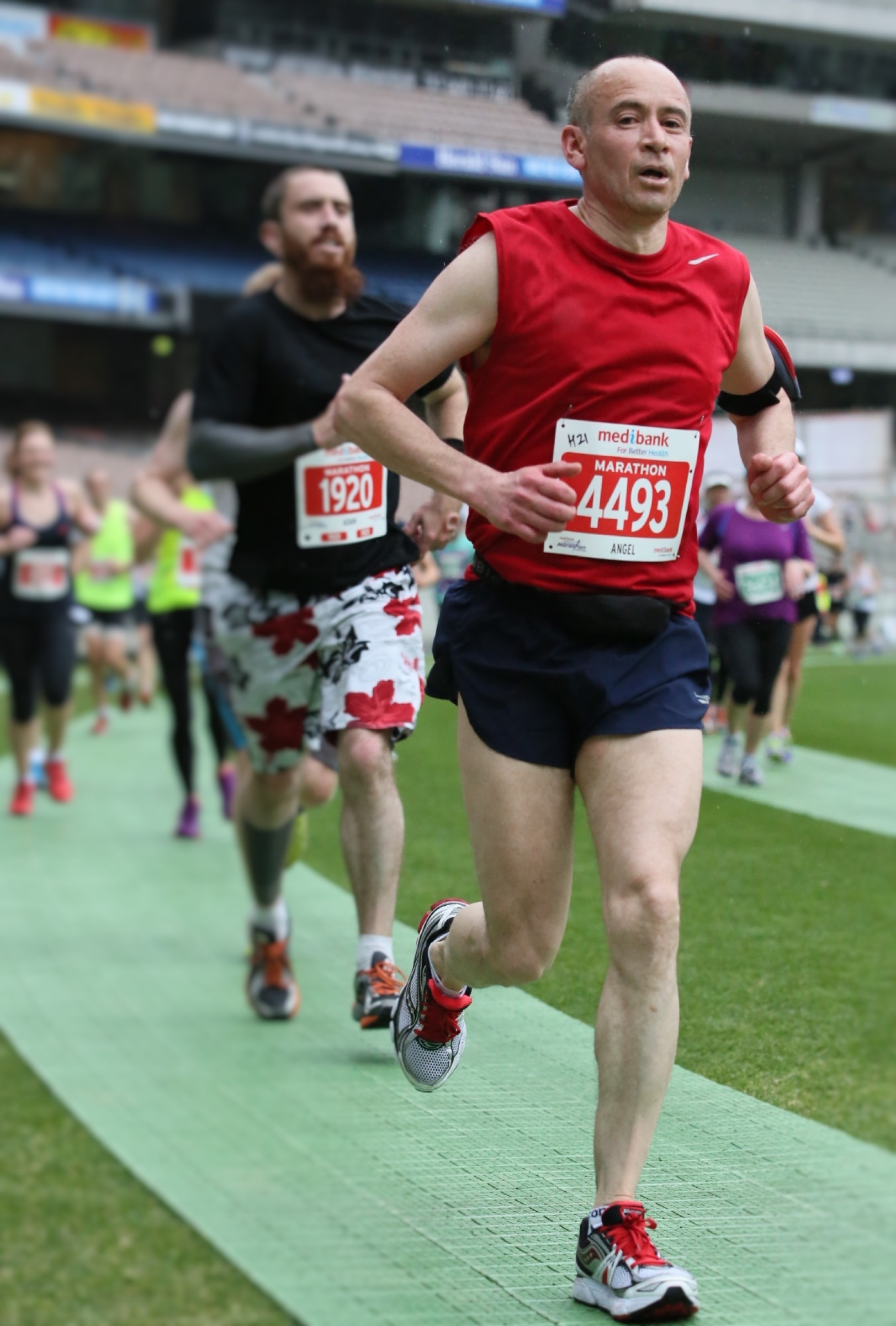 Angel running at Melbourne Marathon