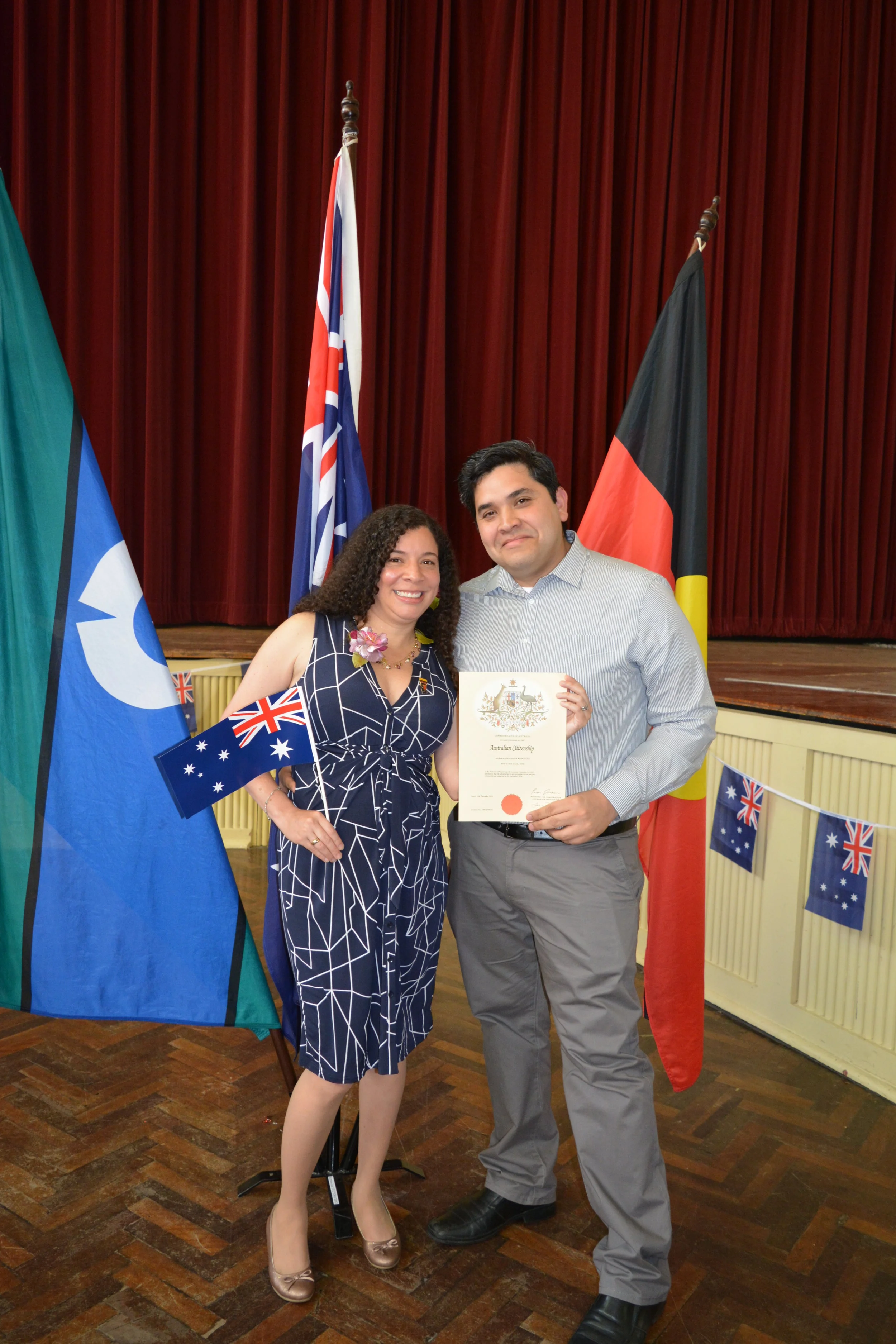 Karina and Juan David at her Australian Citizen ceremony in December 2016