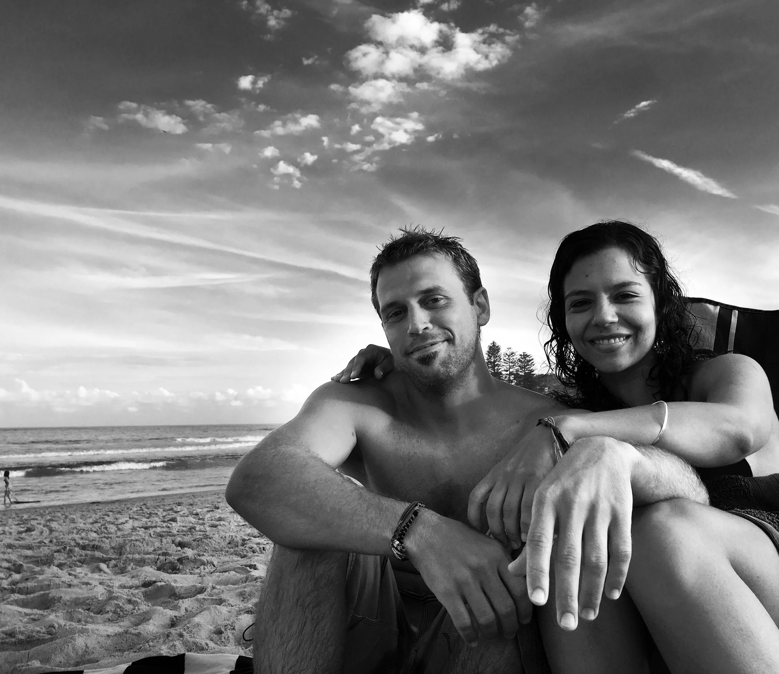 Jonathan and Chachy in Dee Why Beach, Northern Beaches Sydney 2016. Photo by Monika Moller