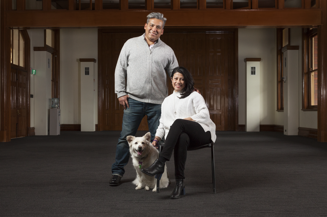 López Hernández family. Gabriela arrived in Melbourne in February 2011 following a transfer with her company, Microsoft. She settled in a new home in a leafy suburb in the city fringe. Her partner Roberto joined her later that year. He now works in Telstra as an IT specialist. In Mexico, Gaby and Roberto rescued homeless dogs and cats and adopted some of them. Matilda in the photo is one of their rescued pets. Mati, as they lovingly call her, came over from Mexico after being quarantined in San Francisco and Melbourne. Matilda was reunited with Gaby and Roberto in June 2012.