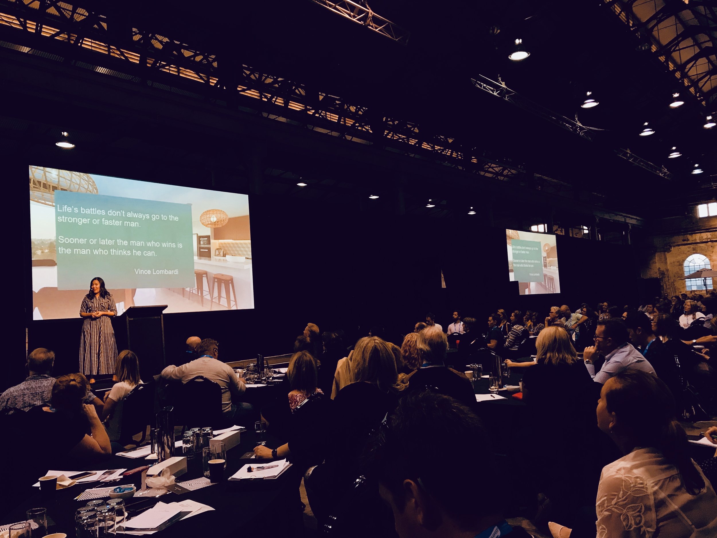 Sabrina presenting at the Short Term Rental Conference (over 500 attendees).