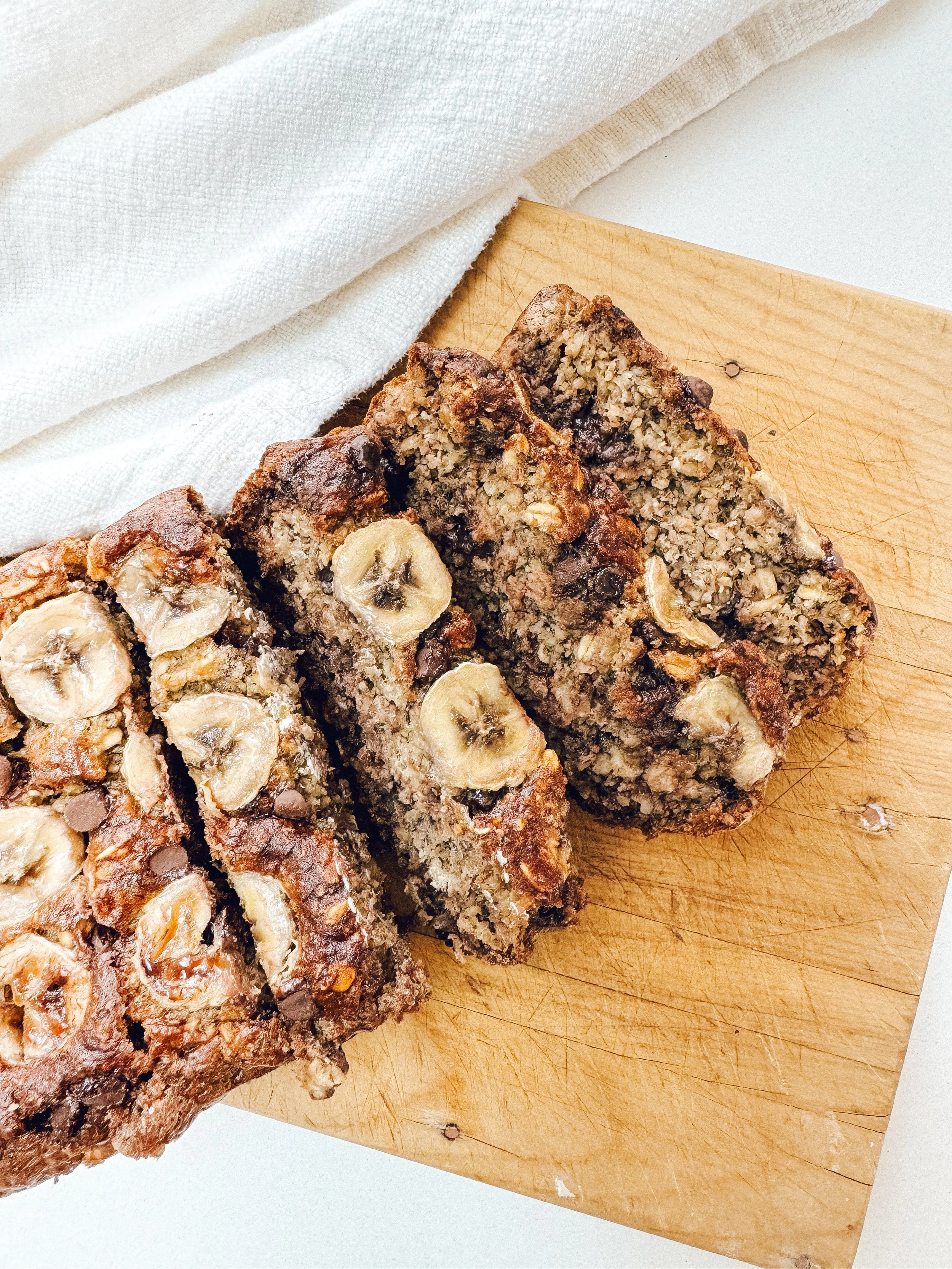 Healthy Oaty Choc Chip Banana Bread