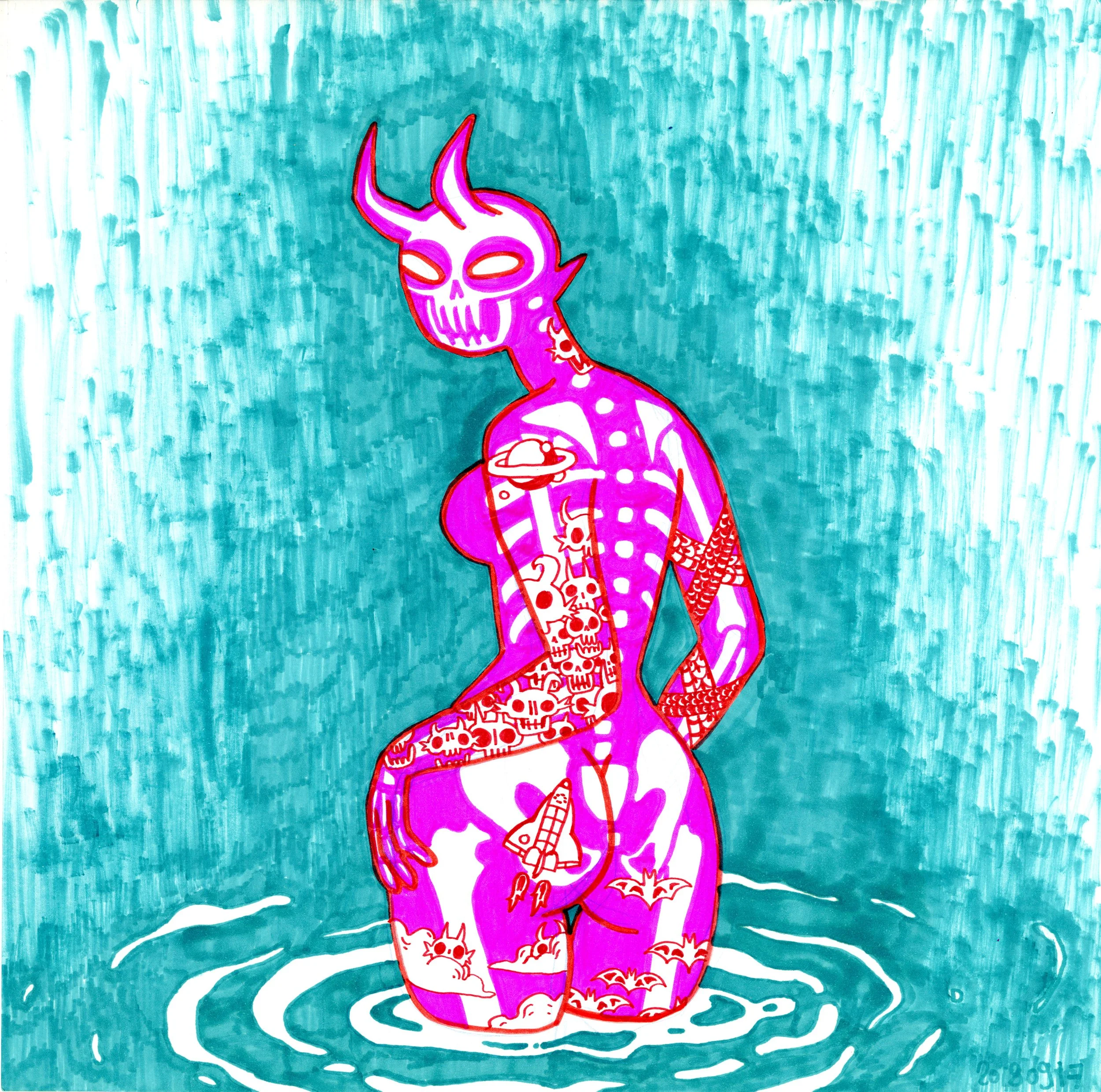 bathing figure