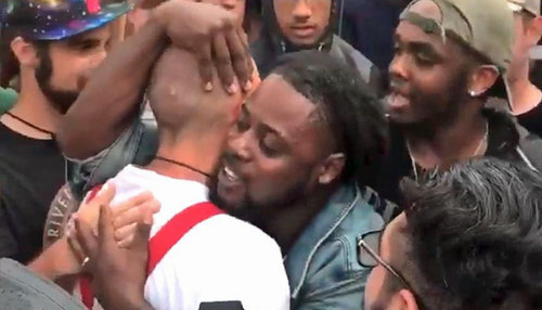 Aaron Courtney Hugging White Nationalist