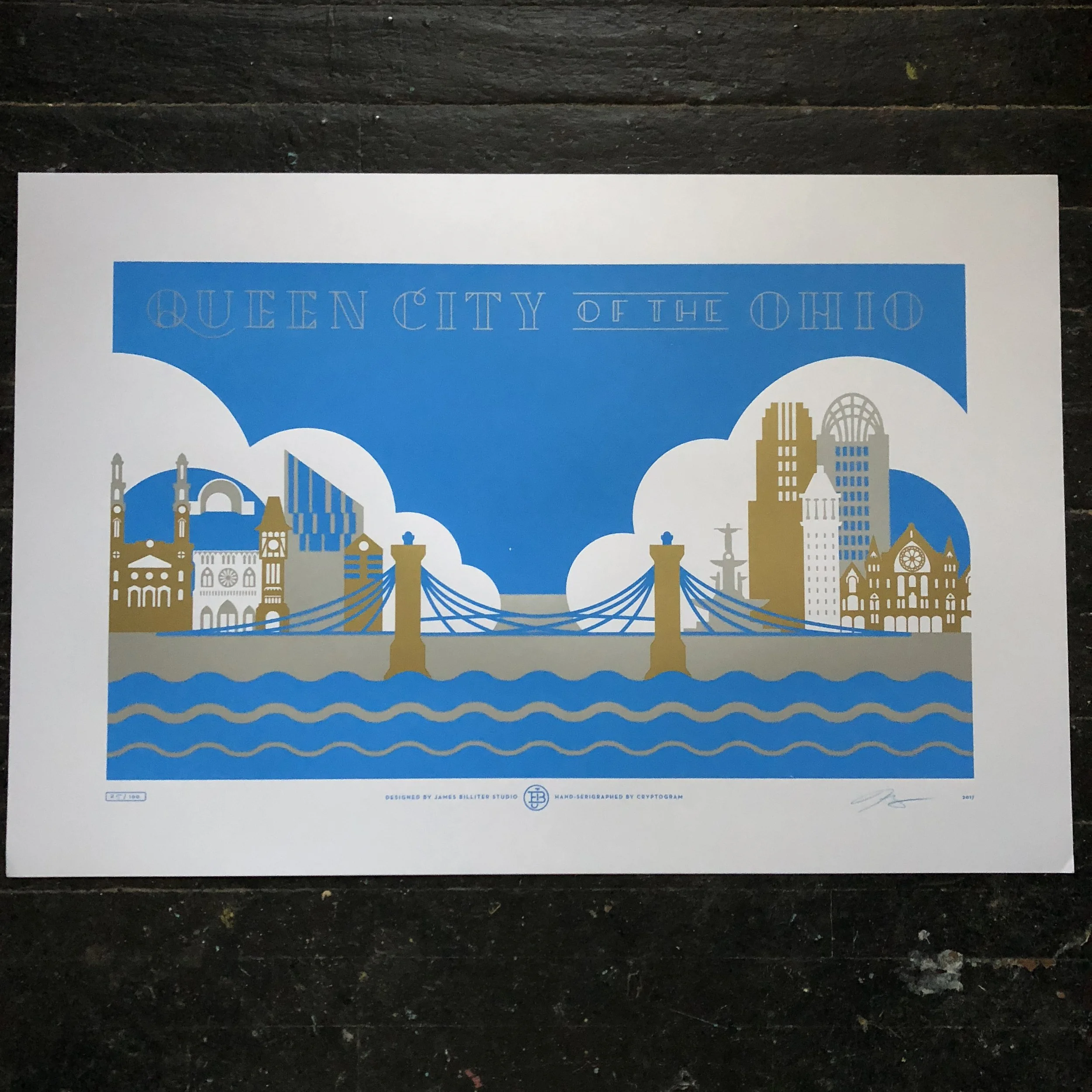 Cincinnati Iconic Skyline 36x24 Misprints