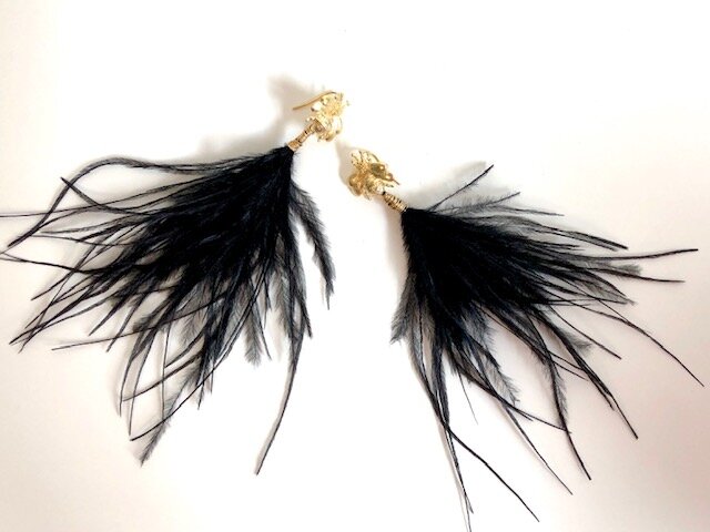 black ostrich gold