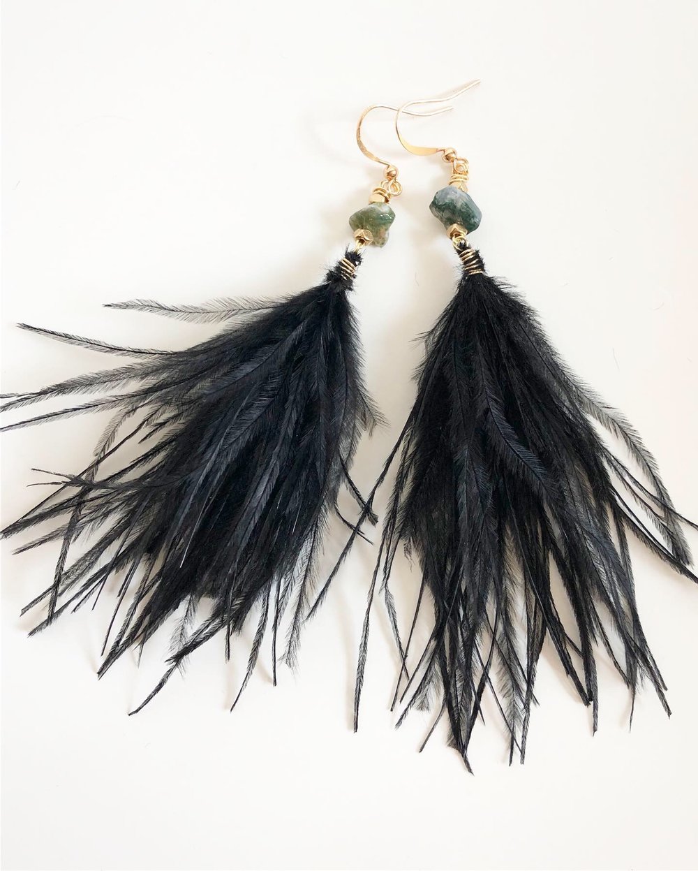 Black ostrich feathers — Amahle Designs