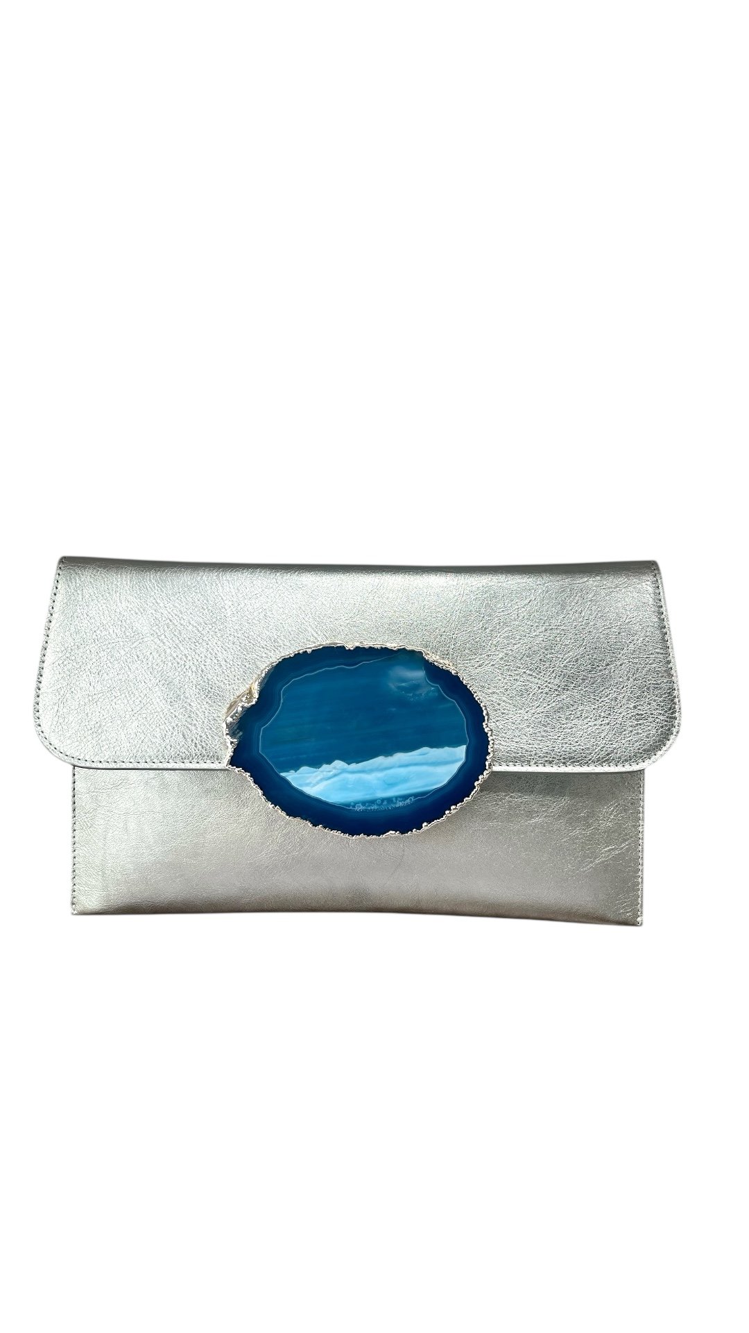 Geode purse- silver