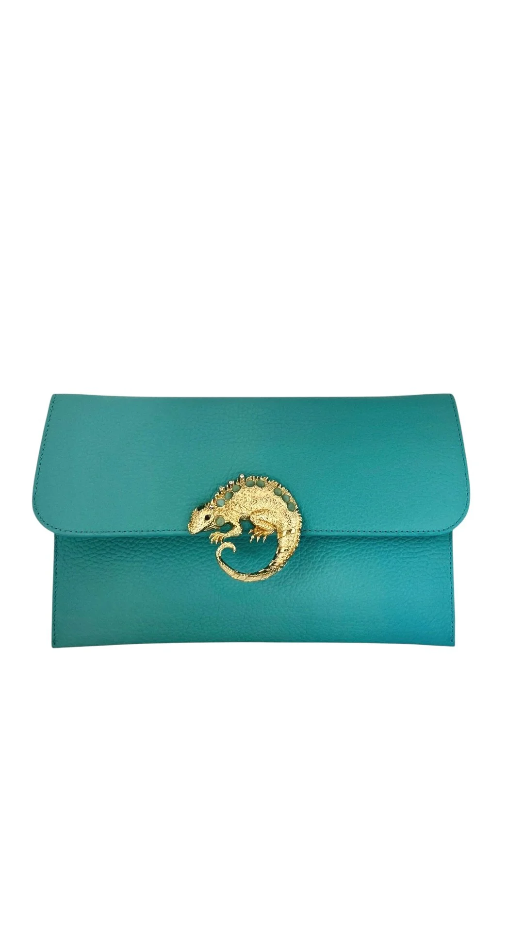 Iguana handbag- turquoise