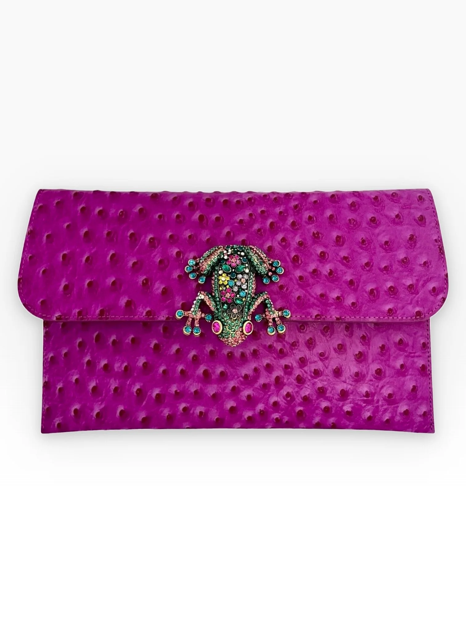 Frog handbag- pink ostrich