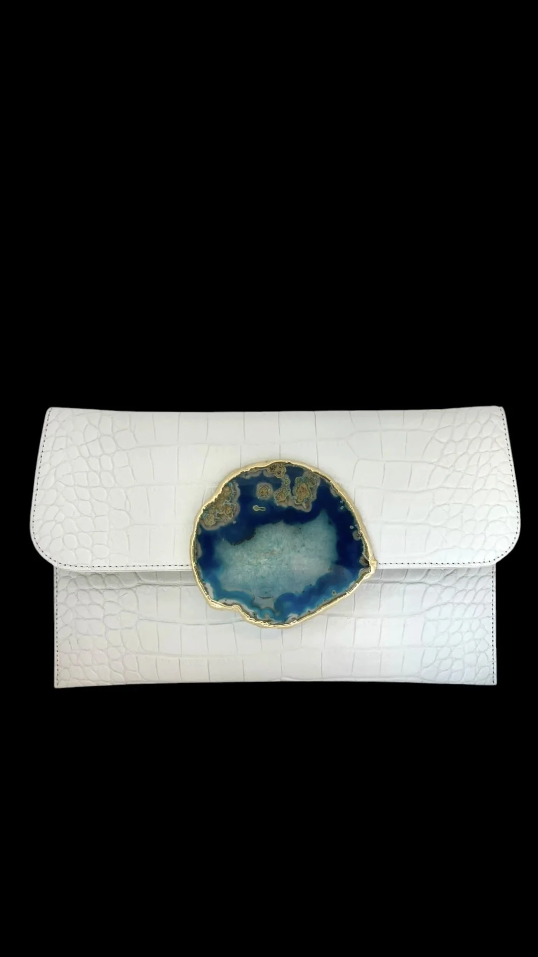 Geode purse- white croc