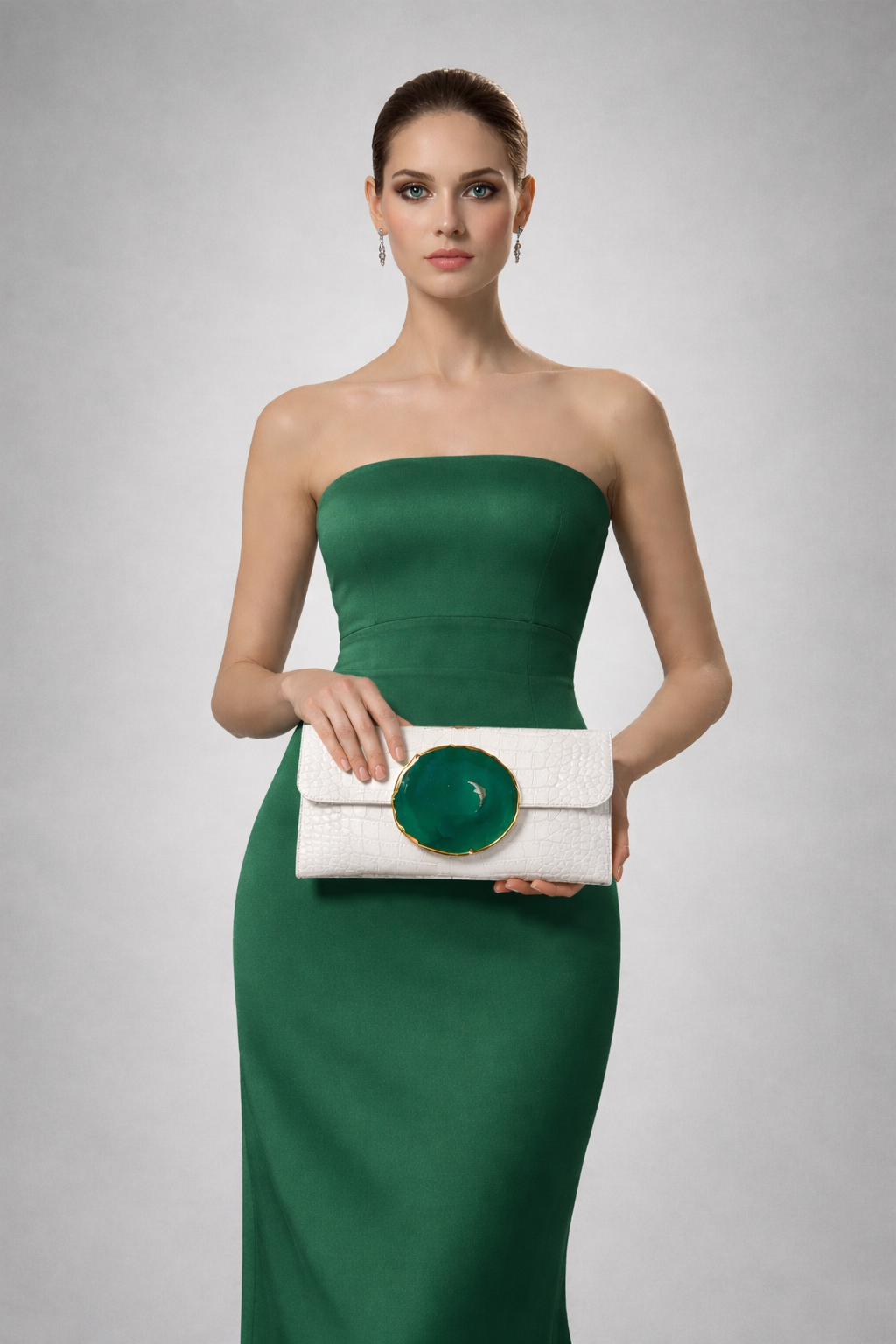 Geode purse- white croc