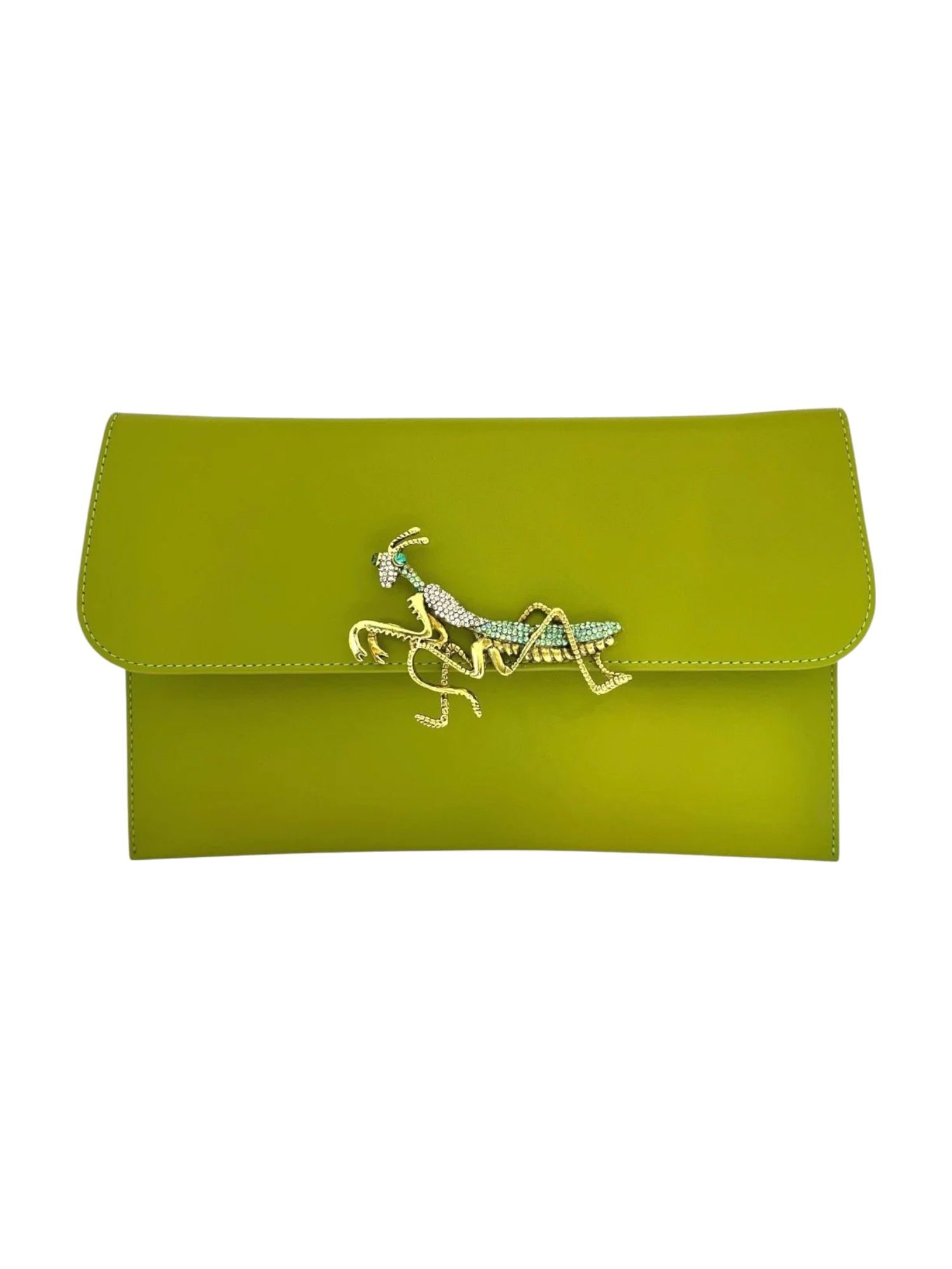 Praying mantis handbag- chartreuse