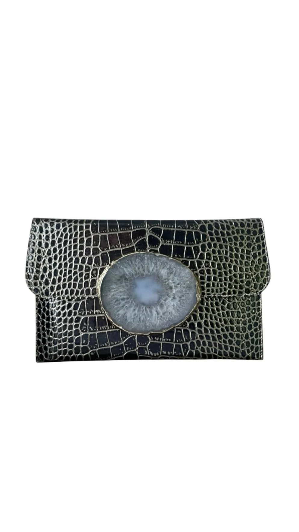 Geode purse- black and gold