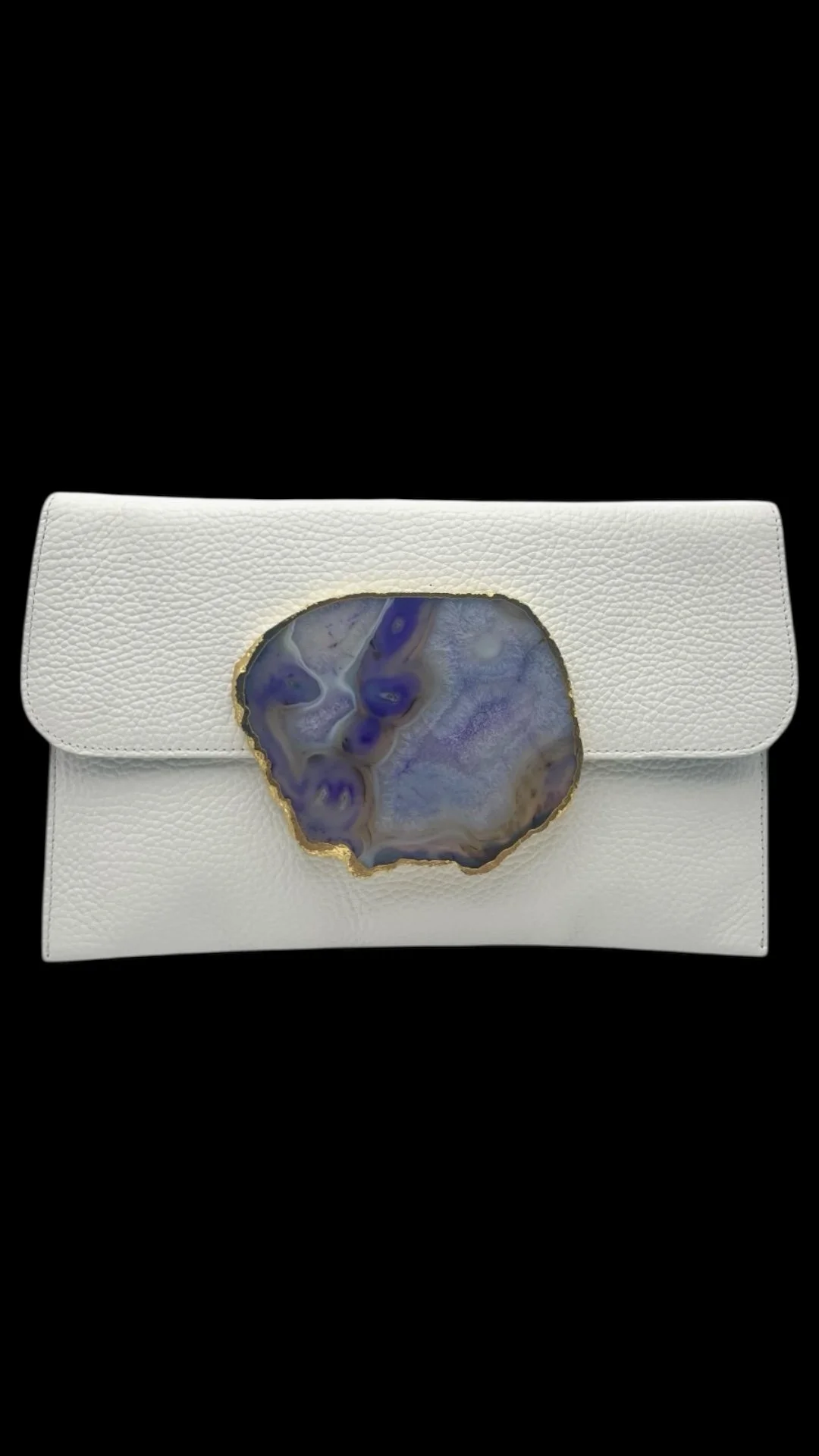 Geode purse- pebbled white
