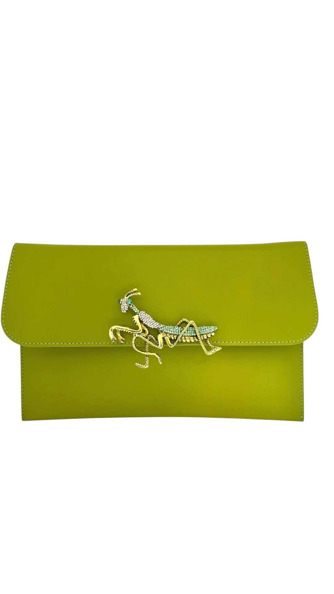 Praying mantis handbag- chartreuse