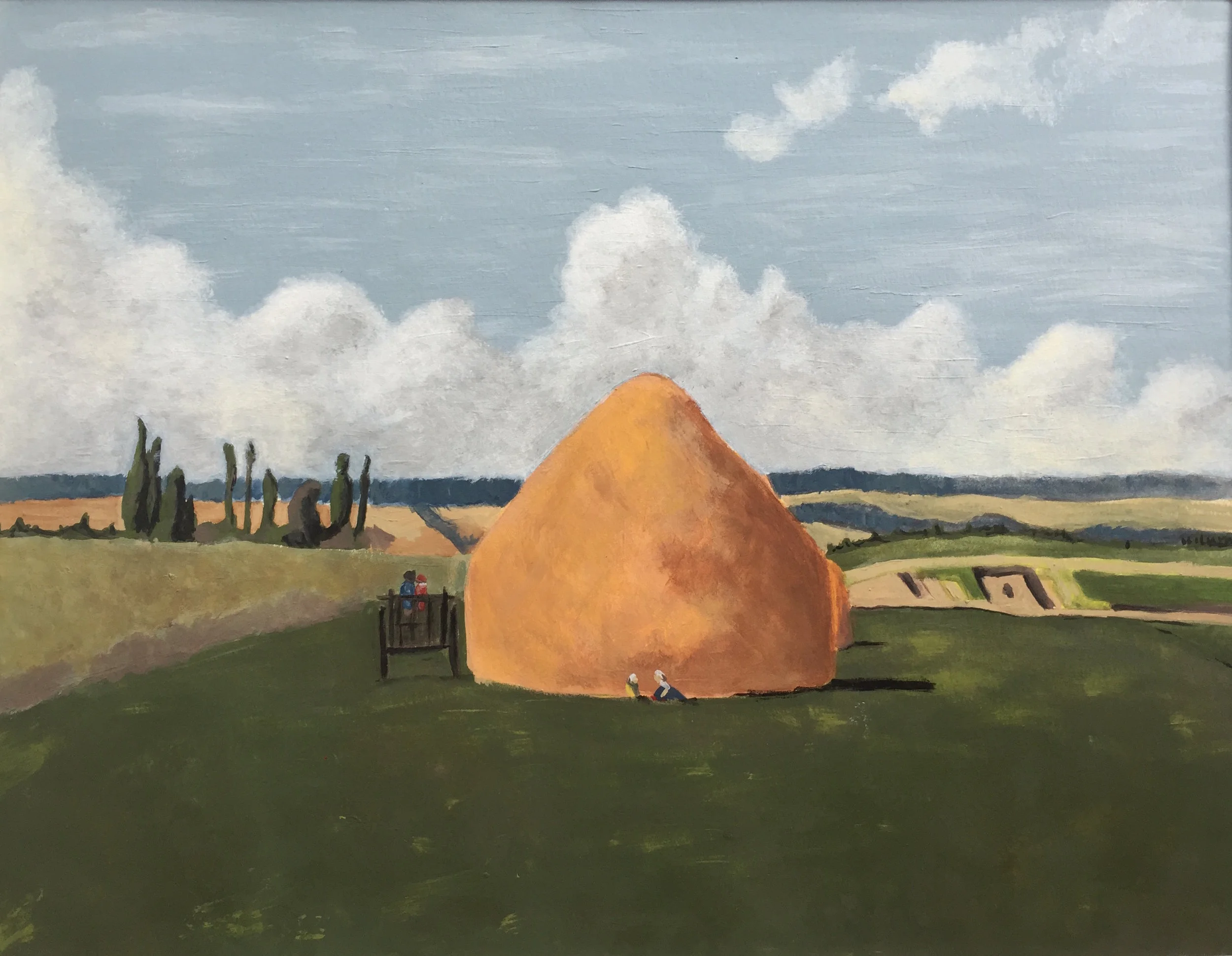  Haystacks  Acrylic on Paper 