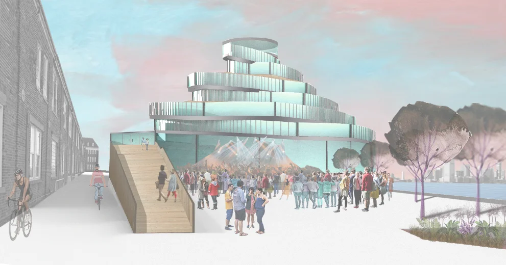 The courtyard space is dynamic and can be used to concerts or public theater.
